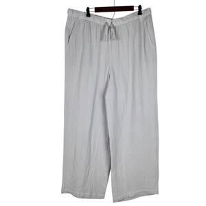 NEW EILEEN FISHER Organic Cotton Lofty Gauze Straight Pants Size 1X Gray Pull On